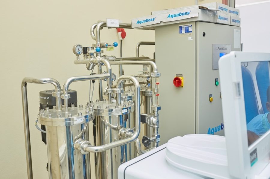 Aquaboss reverse osmosis water treatment system installed in the hemodialysis centre at Hôpital Général de Douala
